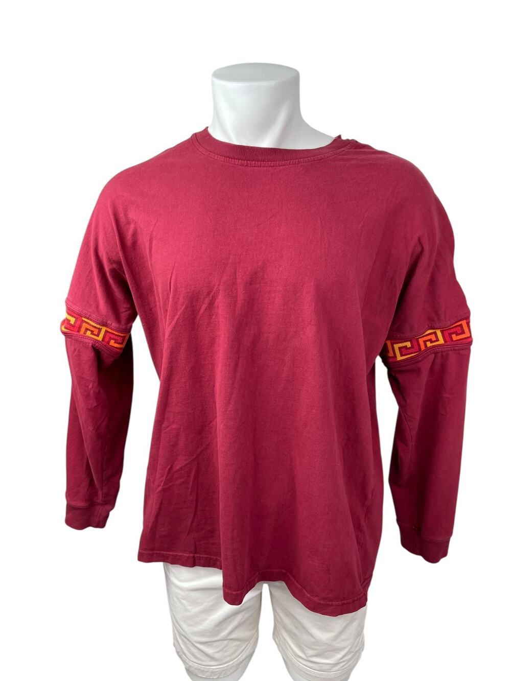 Urban Outfitters Red Greek Key Crew Neck Long Sleeve Sweatshirt Sweater Top XL
